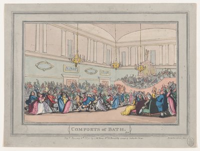 Comforts of Bath, plade 10, 6. januar 1798., 6. januar 1798. af Thomas Rowlandson