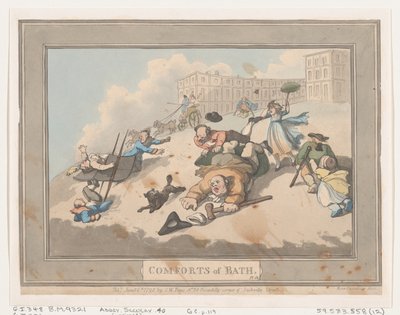 Comforts of Bath, plade 12, 6. januar 1798., 6. januar 1798. af Thomas Rowlandson