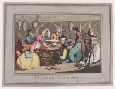Comforts of Bath, Plade 4, 6. januar 1798., 6. januar 1798. af Thomas Rowlandson