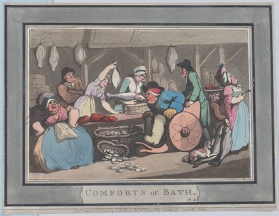Comforts of Bath, Plade 4, 6. januar 1798., 6. januar 1798. af Thomas Rowlandson
