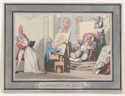 Comforts of Bath, Plade 6, 6. januar 1798., 6. januar 1798. af Thomas Rowlandson