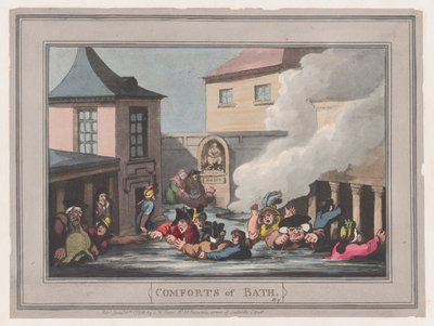 Comforts of Bath, Plade 7, 6. januar 1798., 6. januar 1798. af Thomas Rowlandson