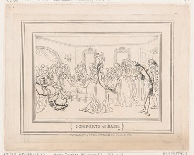 Comforts of Bath, plade 8, 6. januar 1798., 6. januar 1798. af Thomas Rowlandson
