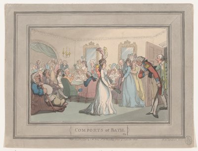 Comforts of Bath, plade 8, 6. januar 1798., 6. januar 1798. af Thomas Rowlandson