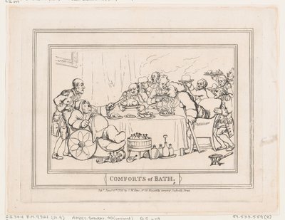 Comforts of Bath, tavle 9, 6. januar 1798., 6. januar 1798. af Thomas Rowlandson