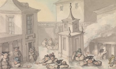Baths bekvemmeligheder: Byen Bath af Thomas Rowlandson