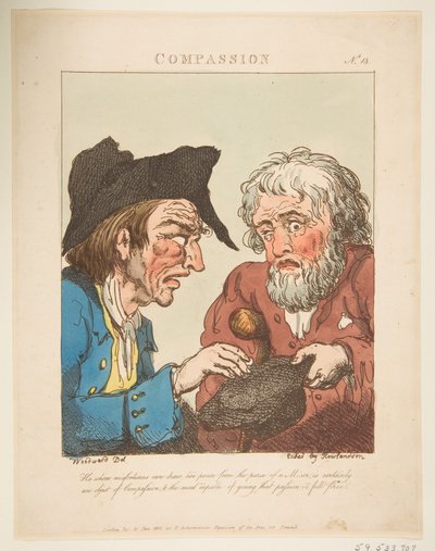 Compassion Le Brun Travested, eller karikaturer af passionerne, 21. januar 1800. af Thomas Rowlandson