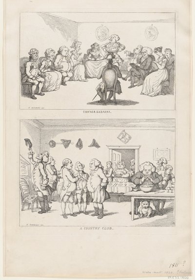 Samtale og en Country Club, 1806-11., 1806-11. af Thomas Rowlandson