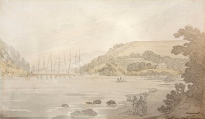 Cornwall, East og West Looe (akvarel) af Thomas Rowlandson