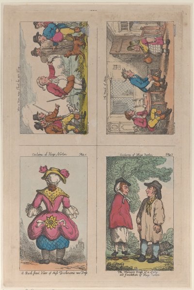 Kostume af Hogs Norton, How a Man May Shoot His Own Wig og The Maid of Mim, 1809., 1809. af Thomas Rowlandson