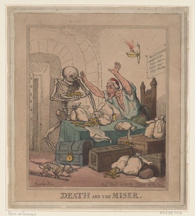 Døden og den nærig mand af Thomas Rowlandson
