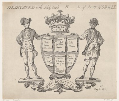 Dedikeret til den nyoprettede E-l af L-nsd-le, 11. maj 1784., 11. maj 1784. af Thomas Rowlandson