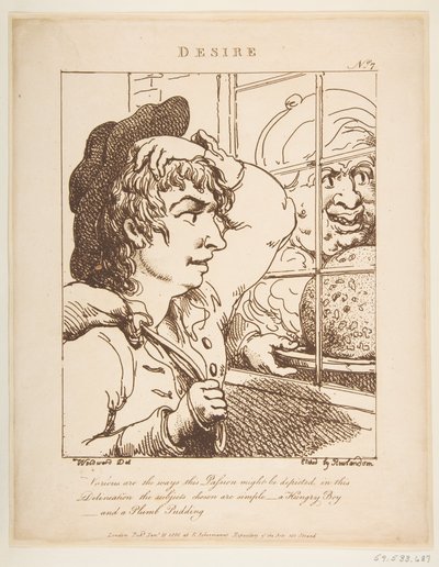 Desire Le Brun Travested, eller Caricatures of the Passions, 20. januar 1800. af Thomas Rowlandson