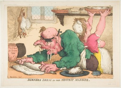 Middage klæder sig på den pæneste måde, oktober 1811. af Thomas Rowlandson
