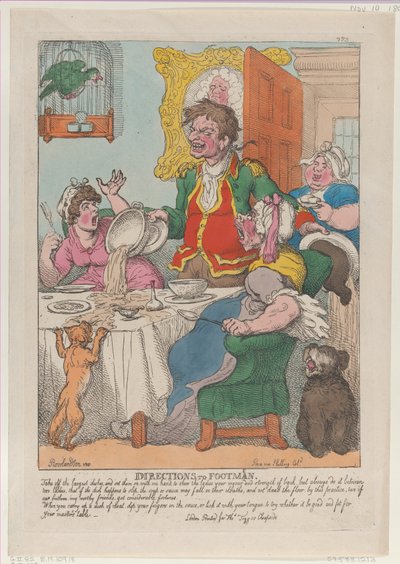 Vejledning til Footmen, 10. november 1807., 10. november 1807. af Thomas Rowlandson