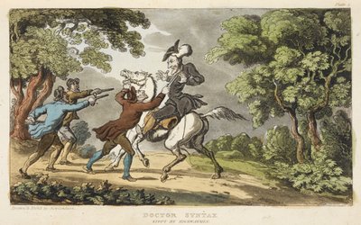 Doctor Syntax og Highwaymen af Thomas Rowlandson