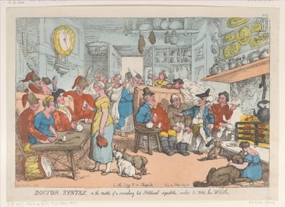 Doctor Syntax, midt i et rygende hedt politisk skænderi, Wishes to Whe..., 31. august 1813. af Thomas Rowlandson
