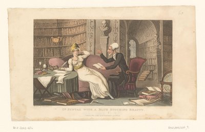 Doctor Syntax med en kvinde i et bibliotek af Thomas Rowlandson