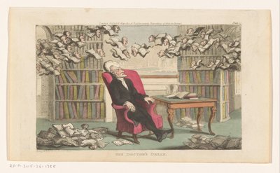 Doctor Syntax sover i et bibliotek Doctor