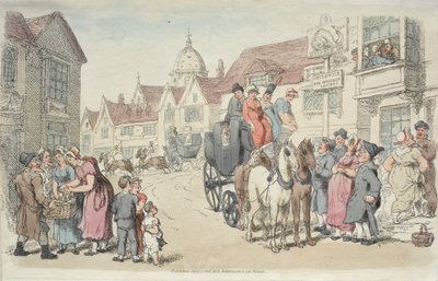 Dolphins Inn: Greenwich og Woolwich Coaches af Thomas Rowlandson