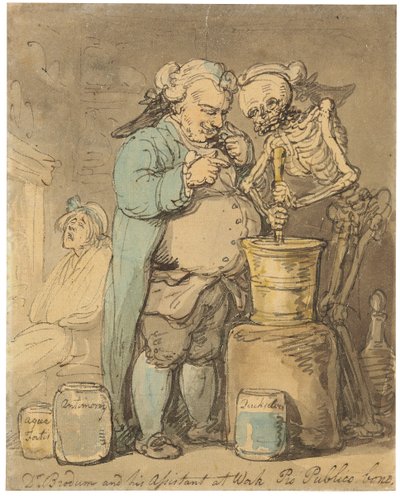 Dr. Brodum og hans assistent som Work Pro Bono Publico af Thomas Rowlandson