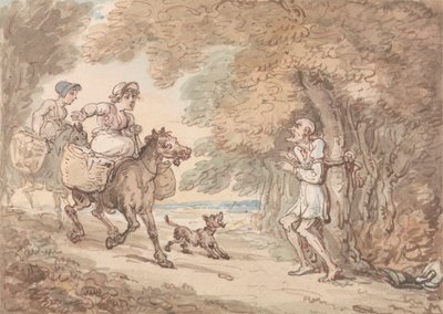 Dr. Syntax Bound to a Tree af Highwaymen af Thomas Rowlandson
