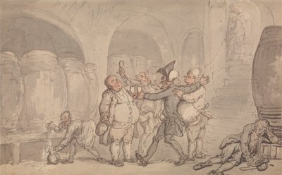 Dr. Syntax gjort fri af kælderen af Thomas Rowlandson