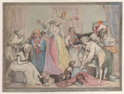 Udklædning til en maskerade, 1. april 1790., 1. april 1790. af Thomas Rowlandson