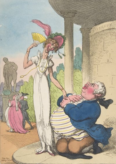 Dropsy Courting Consumption, 25. oktober 1810., 25. oktober 1810. af Thomas Rowlandson