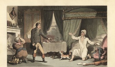 Engelsk herre, der modtager et brev fra sin familie af Thomas Rowlandson
