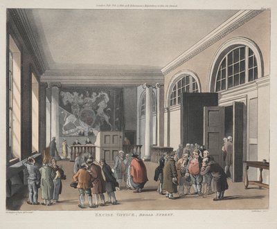 Punktafgiftskontor, Broad Street af Thomas Rowlandson