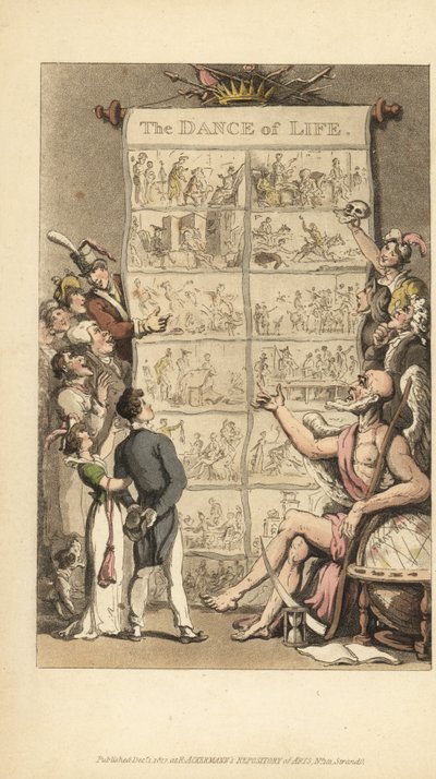 Father Time viser mænd og kvinder scener fra livet af Thomas Rowlandson