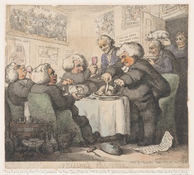 Fellows’ festmåltid af Thomas Rowlandson