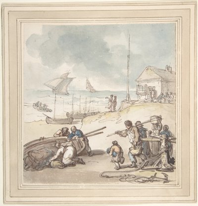 Figurer ved strandkanten af Thomas Rowlandson