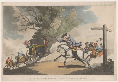 Filial Affection, or a Trip to Gretna Green, 15. december 1785., 15. december 1785. af Thomas Rowlandson