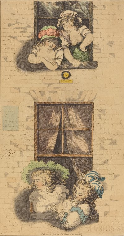 Første og anden sal, udgivet 1791. af Thomas Rowlandson