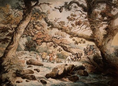 Gennemsejling af strømmen af Thomas Rowlandson