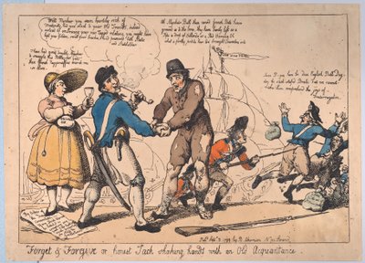Forget & Forgive, or Honest Jack Shaking Hands with and Old Acquaintance, Se..., 3. september 1799 af Thomas Rowlandson