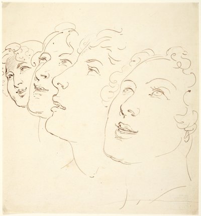 Fire hoveder af Thomas Rowlandson
