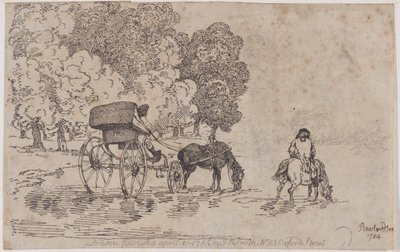 Firehjuls chaiselong, 10. april 1785., 10. april 1785. af Thomas Rowlandson