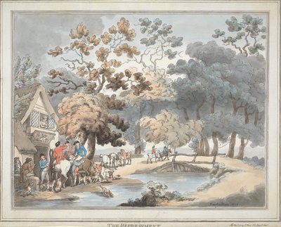 Rævejagt [sæt med seks]:   4. Forfriskningen af Thomas Rowlandson