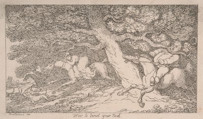 Rævejagt: Sådan vrider du nakken om [fra »Advice to Sportsmen«] af Thomas Rowlandson