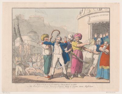 Forbrødring i Grand Cairo, eller The Mad General & his Bonny Party Sandsynligvis ..., 9. oktober 1798. af Thomas Rowlandson