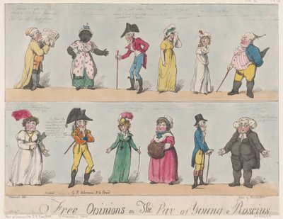 Frie udtalelser om The Pay of Young Roscius, 26. februar 1805., 26. februar 1805. af Thomas Rowlandson