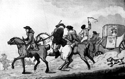 Går til løbene, slutningen af det 18. århundrede. af Thomas Rowlandson