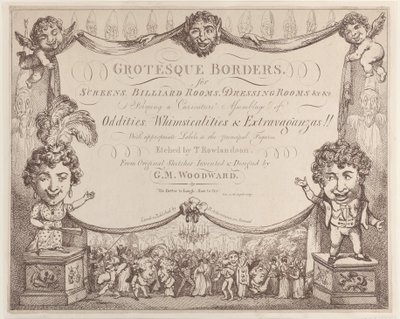 Groteske grænser til skærme, billardrum, omklædningsrum osv., 1799-1800., 1799-1800. af Thomas Rowlandson