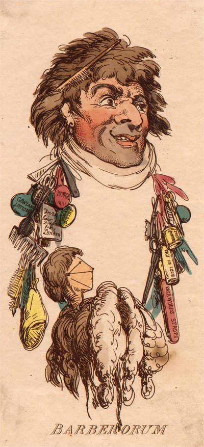 Overskrifter: Barberorum af Thomas Rowlandson