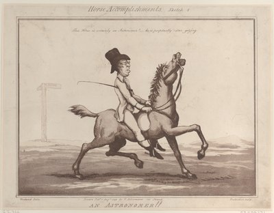 Hestpræstationer, skitse 1: En astronom !!, 1. august 1799., 1. august 1799. af Thomas Rowlandson