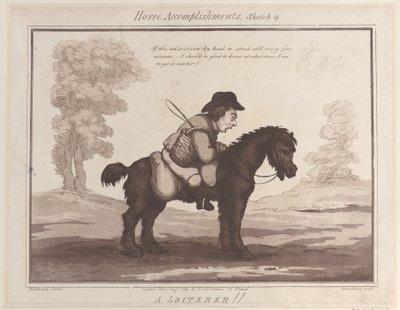 Hestepræstationer, skitse 9: A Loiterer !!, 1. august 1799., 1. august 1799. af Thomas Rowlandson