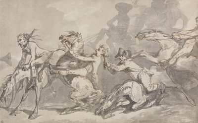 Ryttere i sammenstød af Thomas Rowlandson